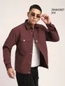 Brown checkered shirt jacket men, 