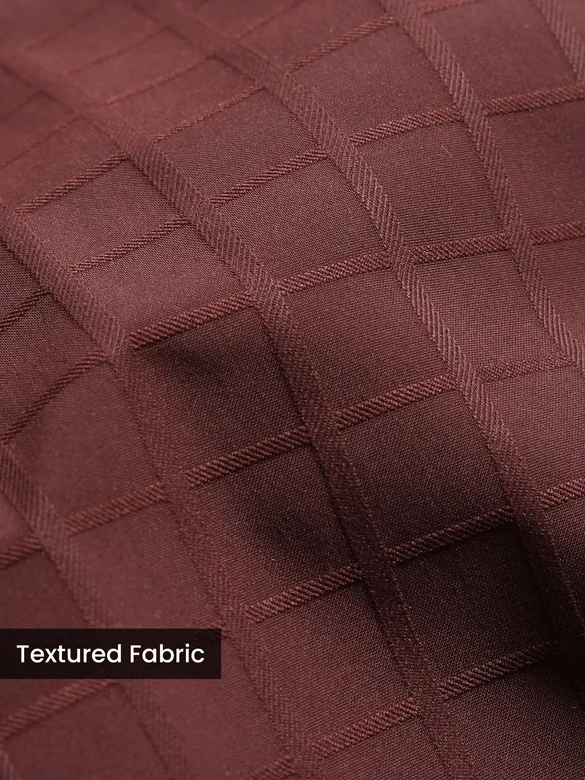 Caramel Brown Block Textured Shacket
