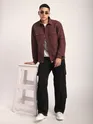 Caramel Brown Block Textured Shacket