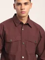 Caramel Brown Block Textured Shacket