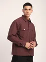 Caramel Brown Block Textured Shacket
