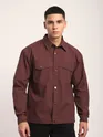 Caramel Brown Block Textured Shacket