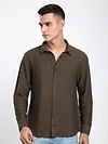 Caramel Brown Crinkled Shirt