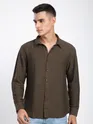 Caramel Brown Crinkled Shirt