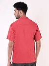 Carrot Red Striped Casual Shirt for Men
