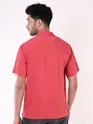 Carrot Red Striped Casual Shirt for Men