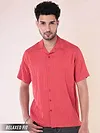 Carrot Red Striped Casual Shirt for Men
