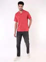 Carrot Red Striped Casual Shirt for Men