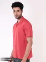 Carrot Red Striped Casual Shirt for Men