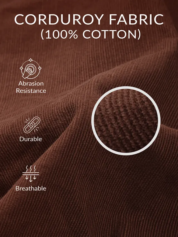 Chocolate Brown Corduroy Shirt For Men
