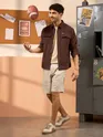 Chocolate Brown Corduroy Shirt For Men