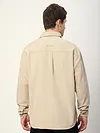 Cream Dual Pocket Embroidered Shirt