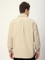 Cream Dual Pocket Embroidered Shirt
