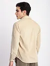Cream Flap Pocket Corduroy Shirt