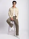 Cream Flap Pocket Corduroy Shirt
