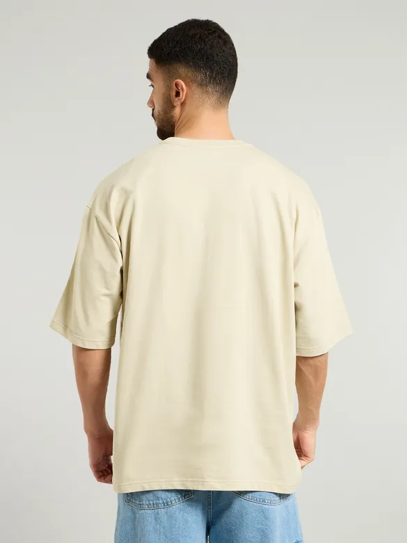 Cream Puff Printed Oversized T-shirt For Men