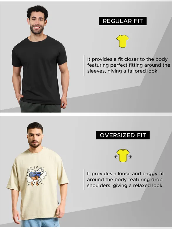 Cream Puff Printed Oversized T-shirt For Men