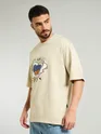 Cream Puff Printed Oversized T-shirt For Men