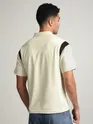 Cream Sporty Color Block Polo T-Shirt