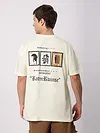Cream Stamps Printed Oversized T-Shirt