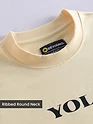  Cream YOLO Back Patch Print Oversized T-Shirt