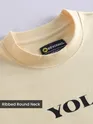  Cream YOLO Back Patch Print Oversized T-Shirt