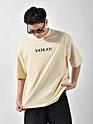  Cream YOLO Back Patch Print Oversized T-Shirt