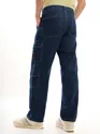 Dark Blue Denim Baggy Cargo Pants