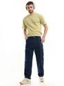 Dark Blue Denim Baggy Cargo Pants
