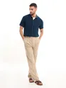 Dark Blue Knitted Shirt For Men