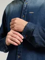 Dark Blue Ombre Denim Shirt For Men