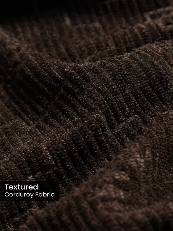 Dark Brown Abstract Structured Corduroy Shirt