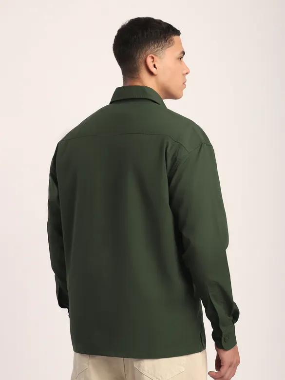 Dark Green Baggy Pocketed Shirt