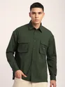 Dark Green Baggy Pocketed Shirt