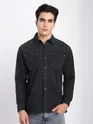 Dark Grey Corduroy Dual Pocket Shirt