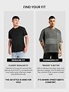 Dark Grey Cut And Sew Oversized T-Shirt