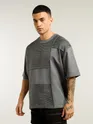 Dark Grey Cut And Sew Oversized T-Shirt