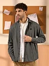 Dark Grey Dual Pocket Men?s Shirt