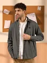 Dark Grey Dual Pocket Men?s Shirt