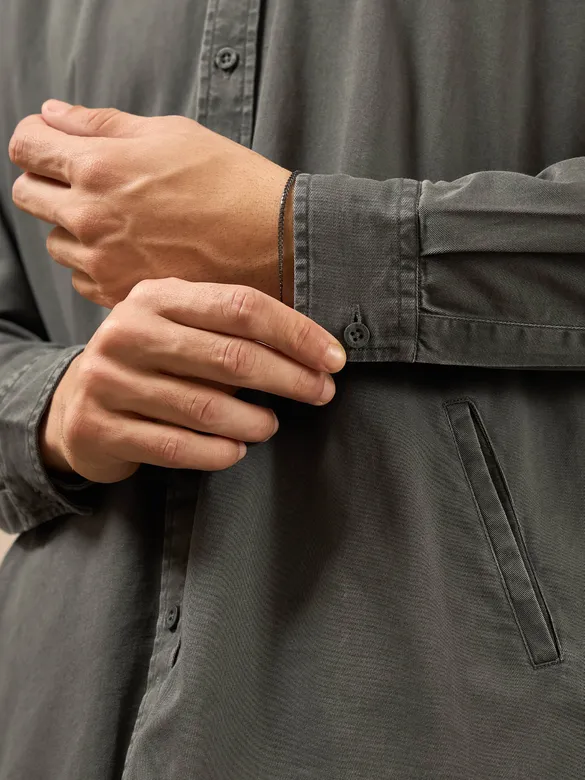 Dark Grey Dual Pocket Men?s Shirt