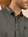 Dark Grey Dual Pocket Men?s Shirt