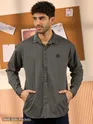 Dark Grey Dual Pocket Men?s Shirt