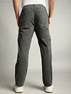 Dark Grey Elasticated Cut and Sew Cargo Pants