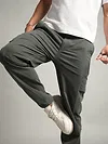 Dark Grey Elasticated Cut and Sew Cargo Pants