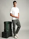 Dark Grey Elasticated Cut and Sew Cargo Pants