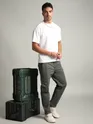 Dark Grey Elasticated Cut and Sew Cargo Pants