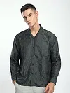 Dark Grey Jacquard Cuban Shirt