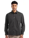 Dark Grey Solid Shirt For Men