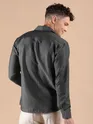 Dark Grey Textured Check Shirt