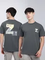 Dark Grey Z Embroidered Patch Oversized T-Shirt
